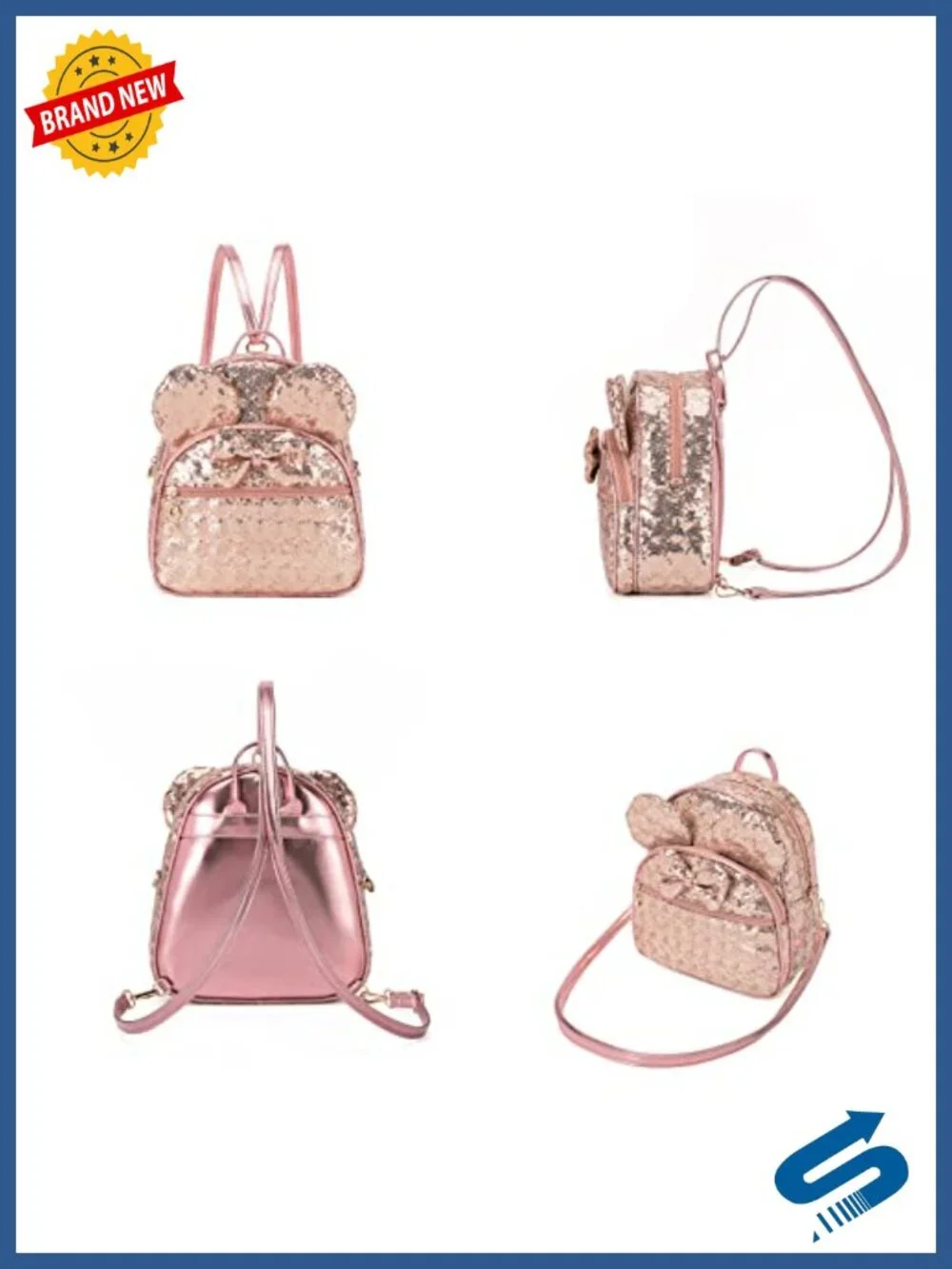Faux Leather Bowknot Mini Backpack Convertible Crossbody Purse